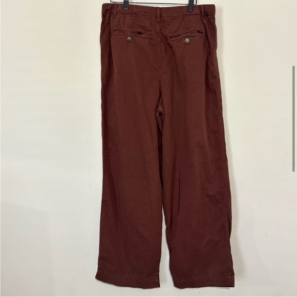 Free People Brown High Waist Wide Leg Loose Fit Abby Chino Pants SIZE 10 - Picture 5 of 8